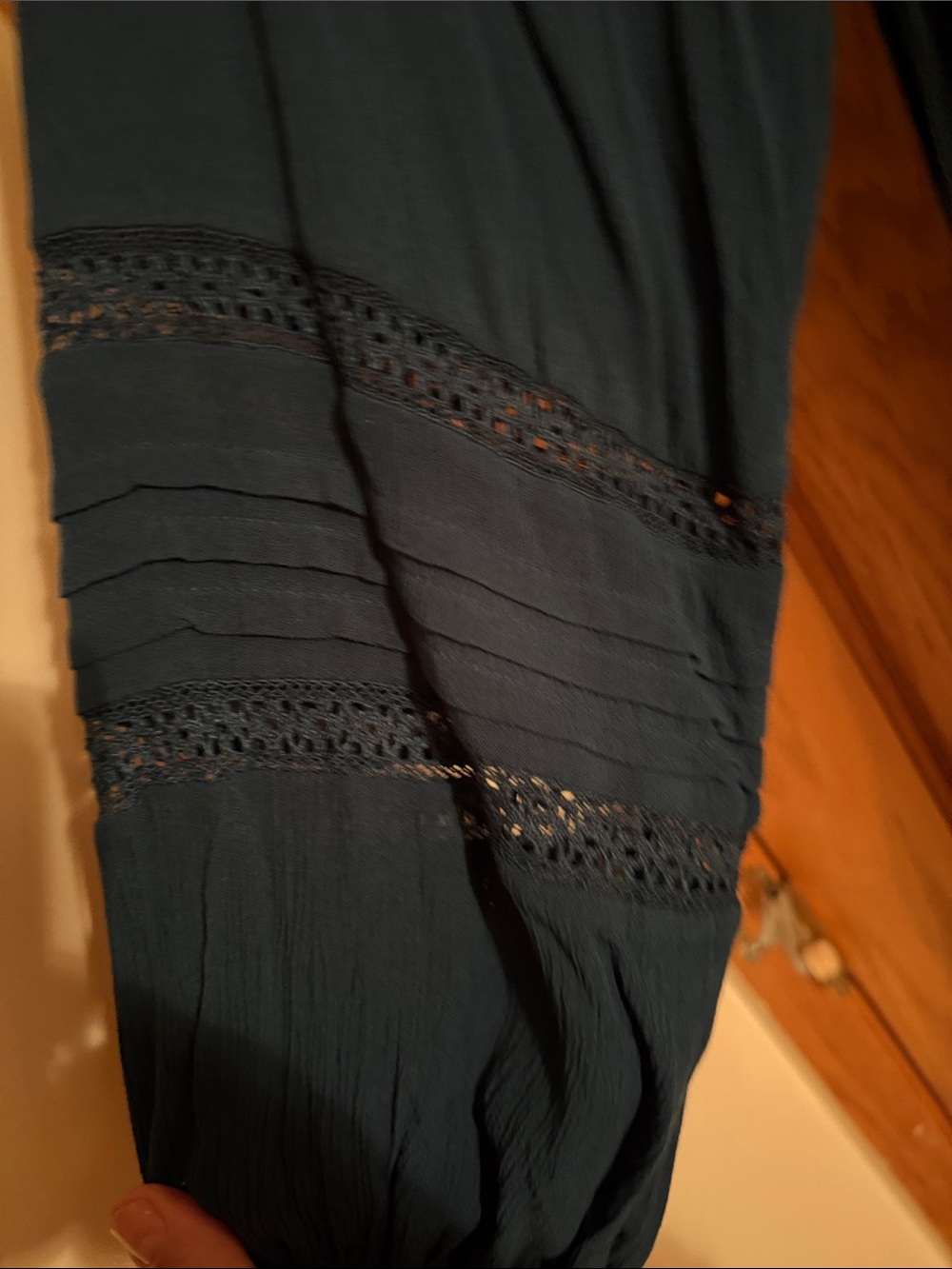 Women's Long Sleeve Lace Dress - Knox Rose Dark Teal Blue XXL - Picture 4 of 10